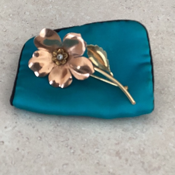 Rose and yellow gold antique TIFFANY brooch. 14k SPECIAL VALENTINES DAY PRICE DR - Picture 5 of 5